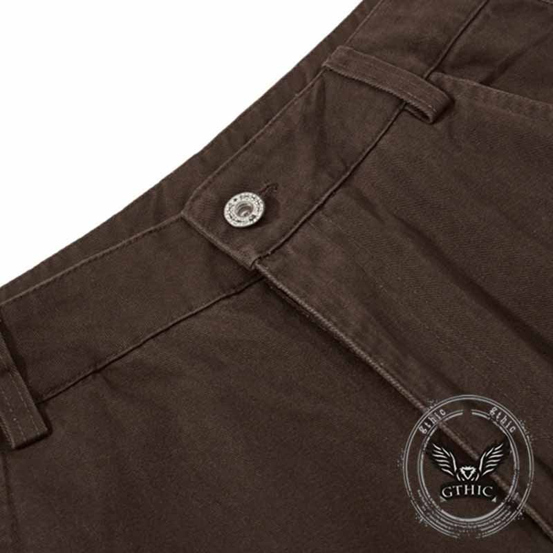 American Street Letter Print Multi-Pocket Cargo Pants