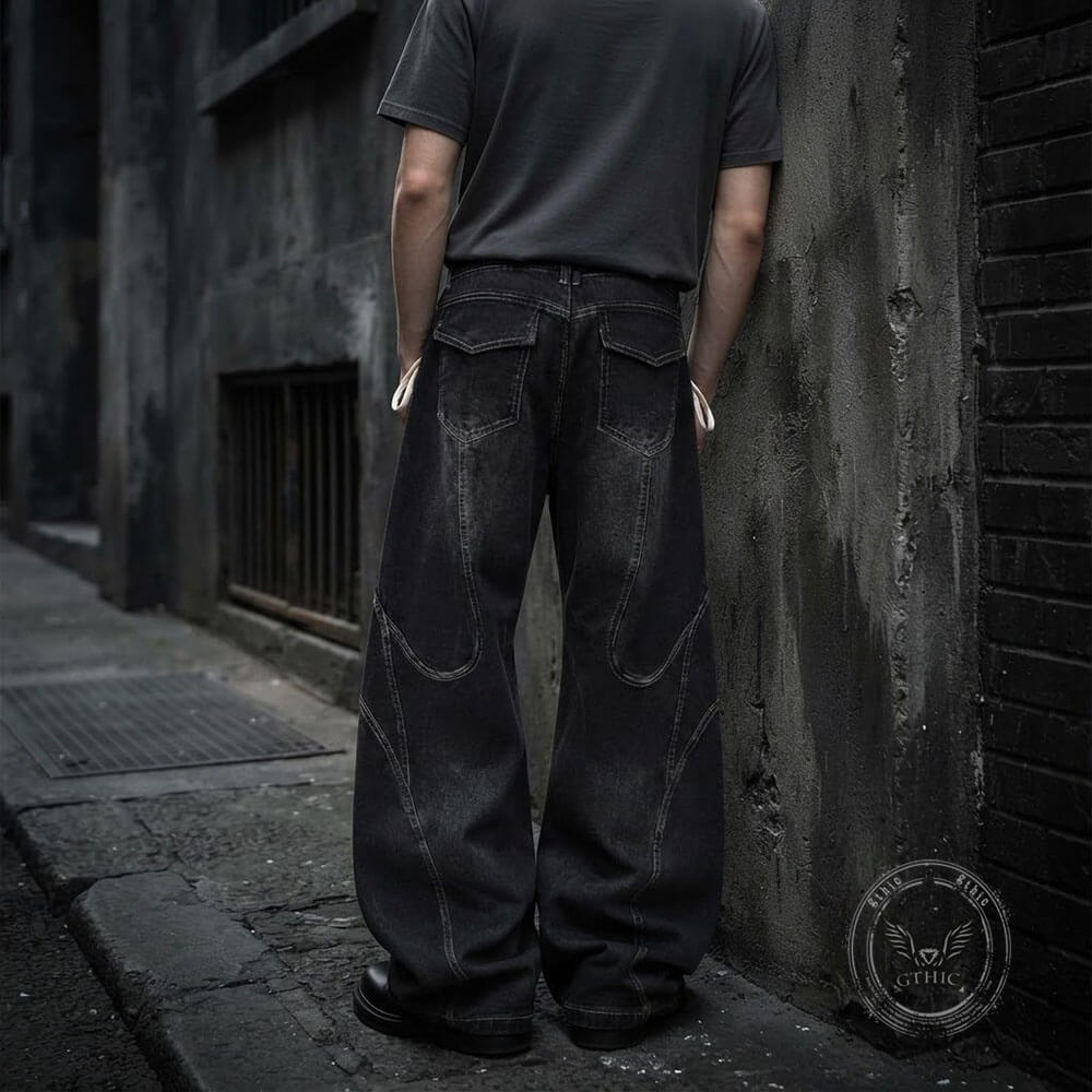 American Street Loose Wide-Leg Scimitar Jeans | Gthic.com