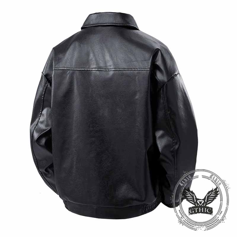 American Street PU Leather Loose Motorcycle Jacket