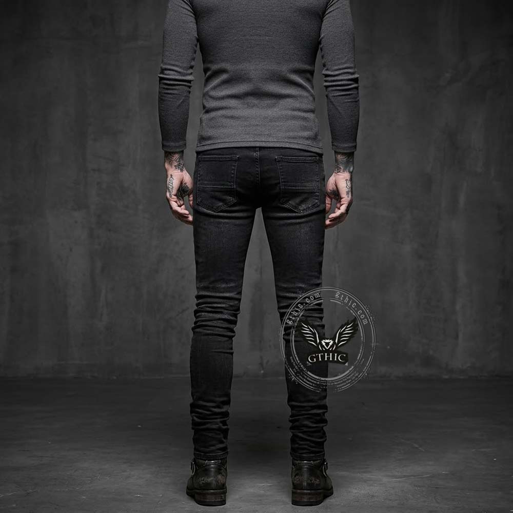 American Street Ripped Slim Fit Stretch Cotton Jeans | Gthic.com