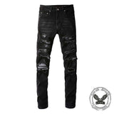 American Street Ripped Slim Fit Stretch Cotton Jeans | Gthic.com