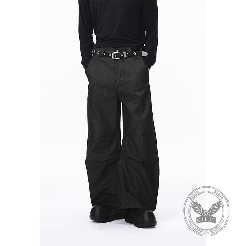 Pantalon Punk Homme en Coton Imprimé Crâne Patch