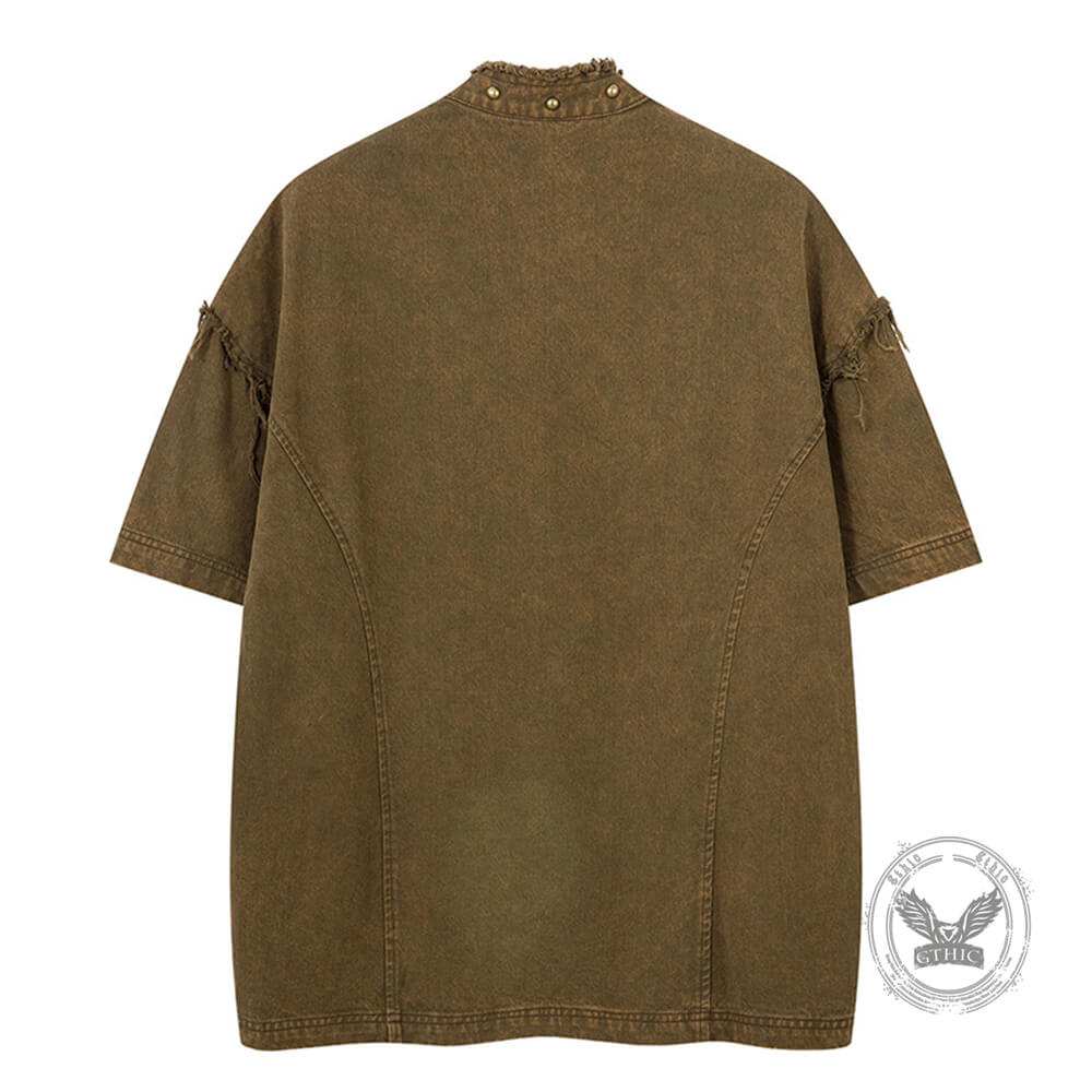 American Street Studs Distressed Loose-Fit T-Shirt