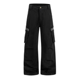 Pantaloni punk da uomo in cotone con stampa teschio patch