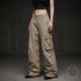 American Street Style Pleated Straight Leg Loose Overalls | Gthic.com