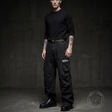 American Street Style Pleated Straight Leg Loose Overalls | Gthic.com