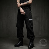 American Street Style Pleated Straight Leg Loose Overalls | Gthic.com