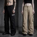 Pantaloni punk da uomo in cotone con stampa teschio patch