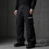 Pantaloni punk da uomo in cotone con stampa teschio patch