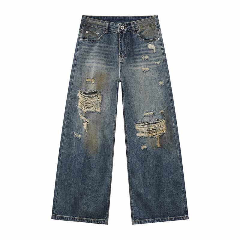 Punk-Hose für Herren aus Baumwolle mit Aufnäher und Totenkopf-Aufdruck