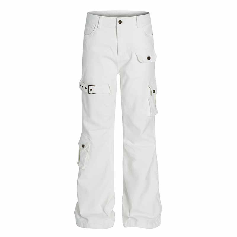 American Style Multi-Pocket Slim Fit Flared Overalls