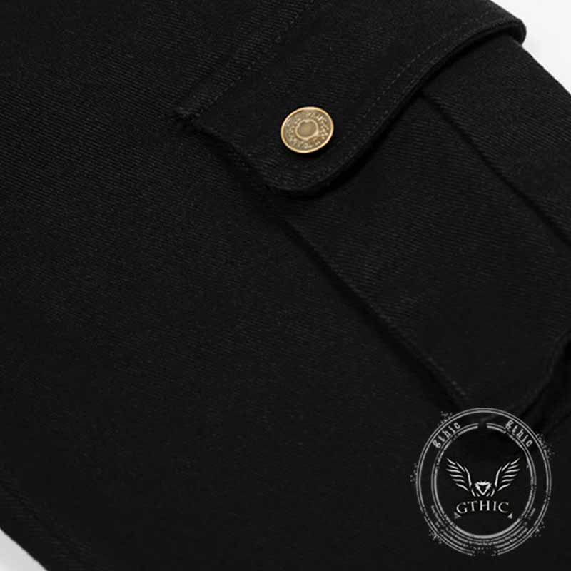 American Style Multi-Pocket Slim Fit Flared Overalls