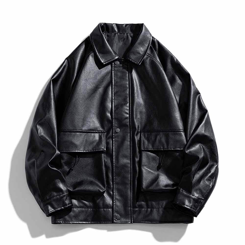 American Style PU Leather Punk Bomber Jacket 01 | Gthic.com