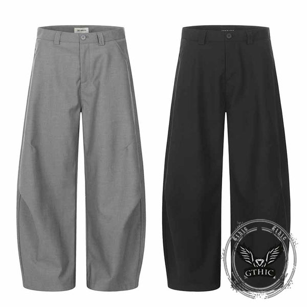 American Style Solid Color Wide-Leg Scimitar Pants | Gthic.com
