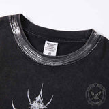 American Vintage-Style Skeletal Spine Print T-shirt