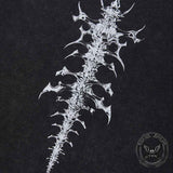 American Vintage-Style Skeletal Spine Print T-shirt