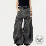 American Vintage Distressed Raw-Edge Scimitar Jeans | Gthic.com