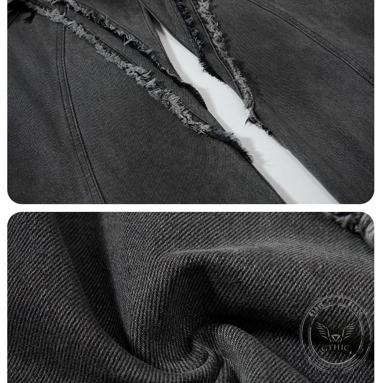 American Vintage Distressed Raw-Edge Scimitar Jeans