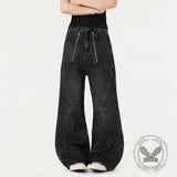 American Vintage Washed Deconstructed Wide-Leg Jeans | Gthic.com