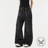 American Vintage Washed Deconstructed Wide-Leg Jeans | Gthic.com