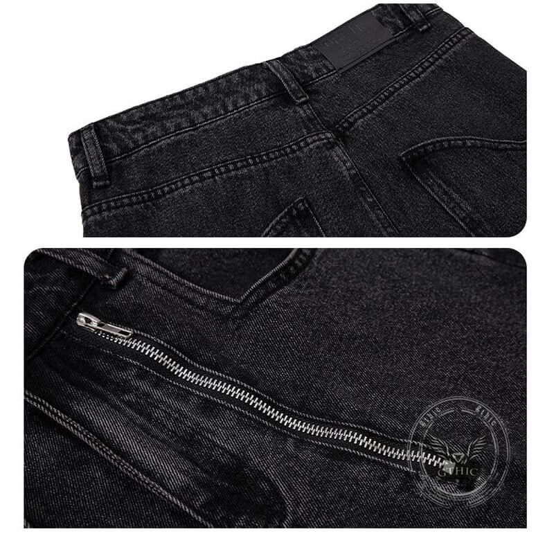 American Vintage Washed Deconstructed Wide-Leg Jeans