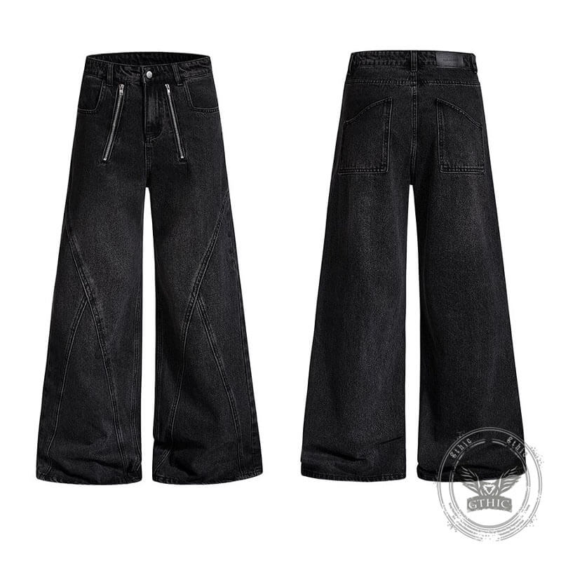 Pantaloni punk da uomo in cotone con stampa teschio patch