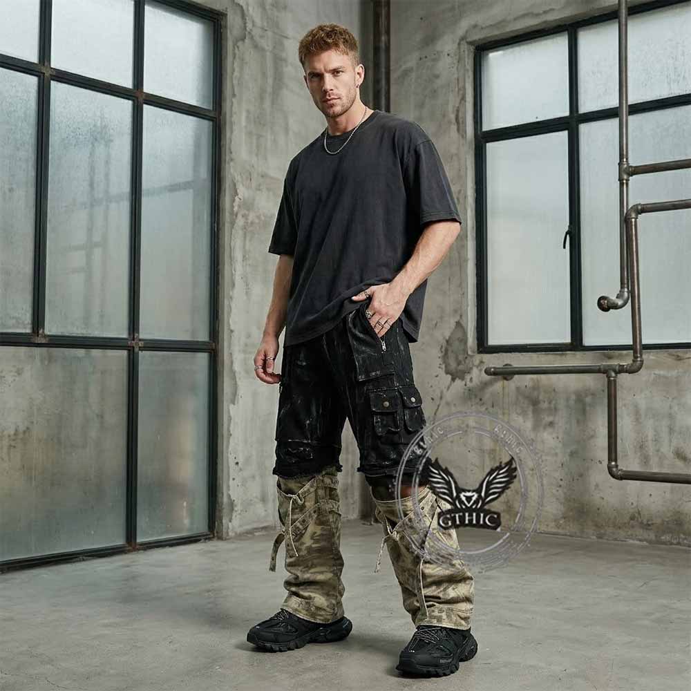 American Wasteland-Style Faux Two-Piece Cargo Pants | Gthic.com