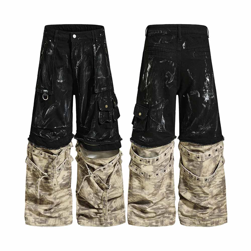 American Wasteland-Style Faux Two-Piece Cargo Pants | Gthic.com