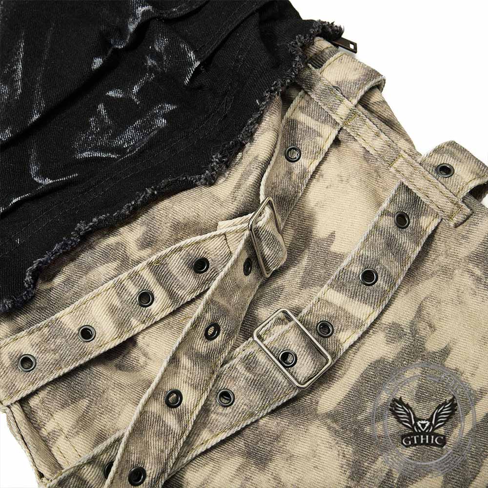 American Wasteland-Style Faux Two-Piece Cargo Pants