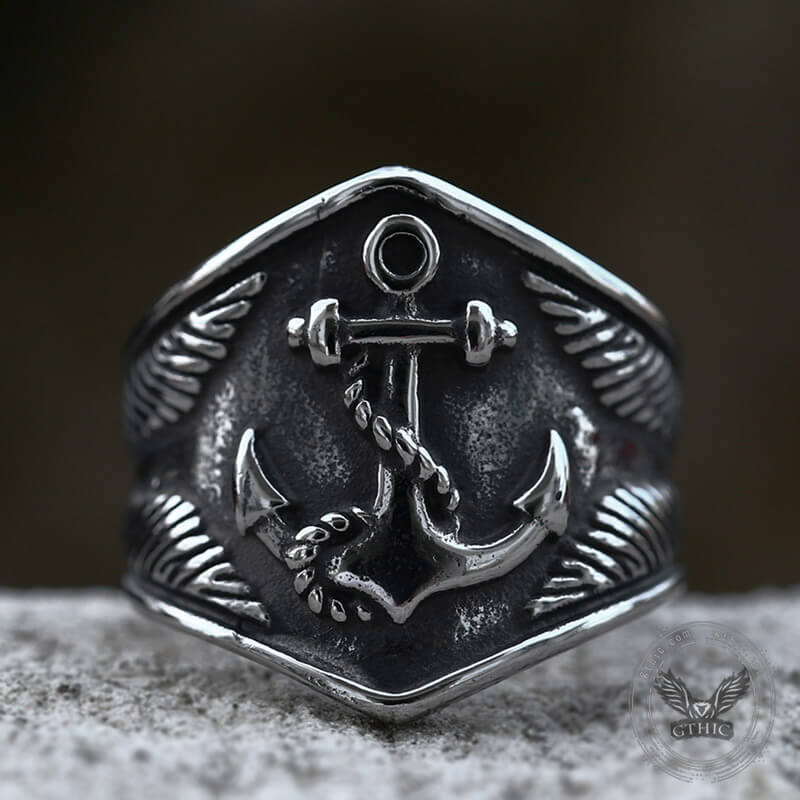 Anchor Eagles Stainless Steel Marine Ring | Gthic.com