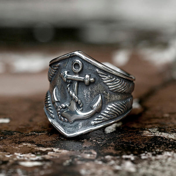 Anchor Eagles Stainless Steel Marine Ring | Gthic.com