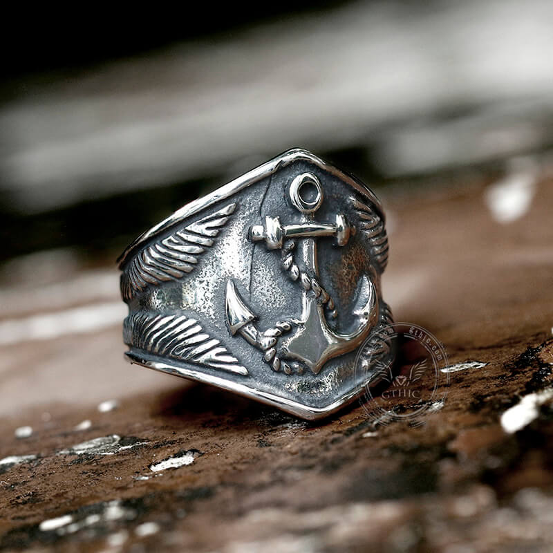 Anchor Eagles Stainless Steel Marine Ring | Gthic.com