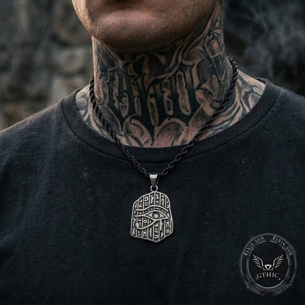 Ancient Egyptian Eye of Horus Stainless Steel Pendant | Gthic.com