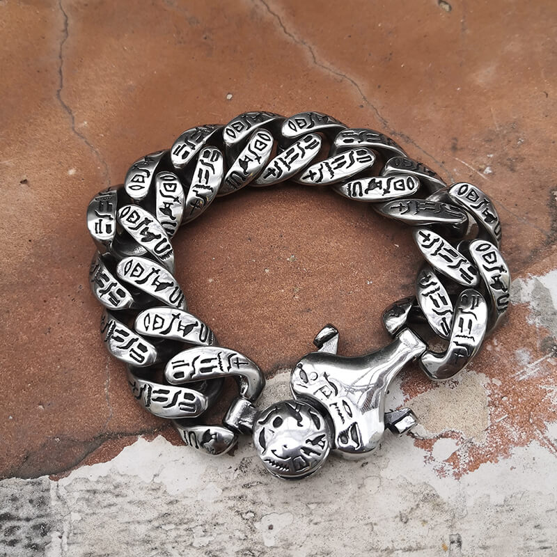 Ancient Egyptian Hieroglyphics Stainless Steel Bracelet | Gthic.com