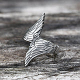 Angel Descends Wings Stainless Steel Ring | Gthic.com