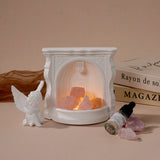 Angel Fireplace Crystal Aromatherapy Night Light Figurine