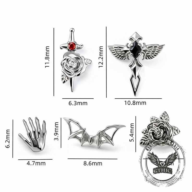 16G Crossbones Skull Titanium Piercing Lip Ring