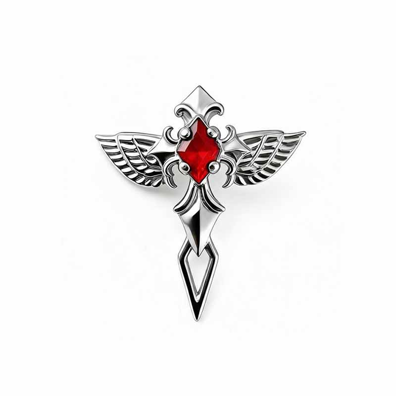 Angel Wing Bat Rose G23 Titanium Piercing Stud Earrings | Gthic.com
