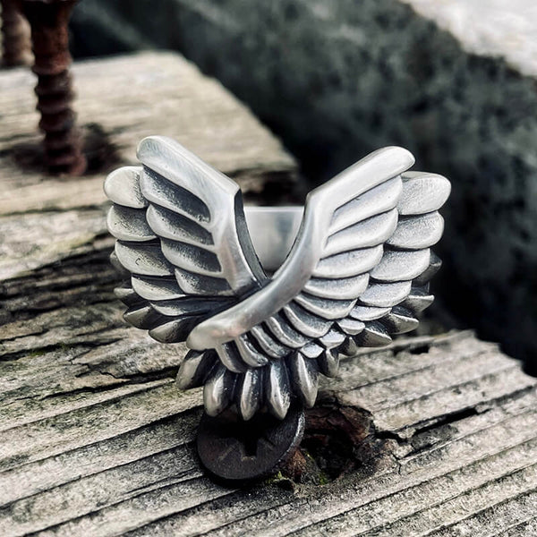 Angel Wings Ring Silver Statement Ring Boho Jewelry Angel Wing Jewelry  Stackable Retro Ring Adjutable 
