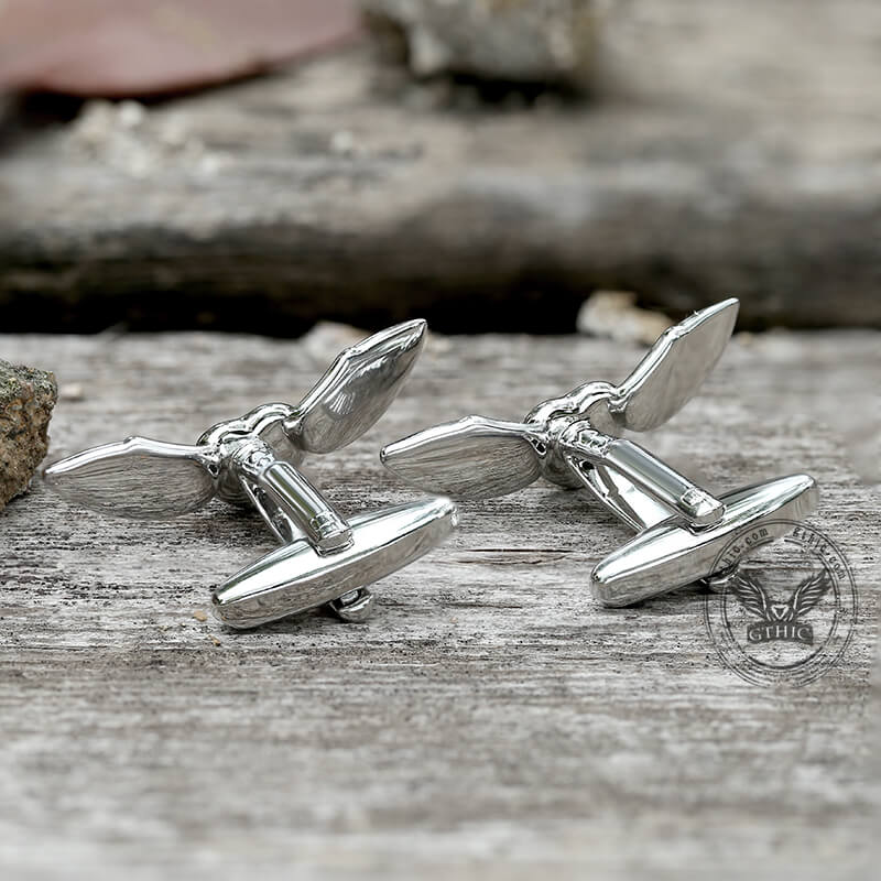 Angel Wings Brass Bullet Back Cufflinks