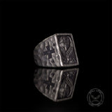 Angel Wings Sword Cross Sterling Silver Ring | Gthic.com