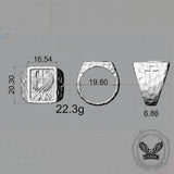Angel Wings Sword Cross Sterling Silver Ring