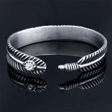 Angle Feather Gem Stainless Steel Open Bracelet | Gthic.com