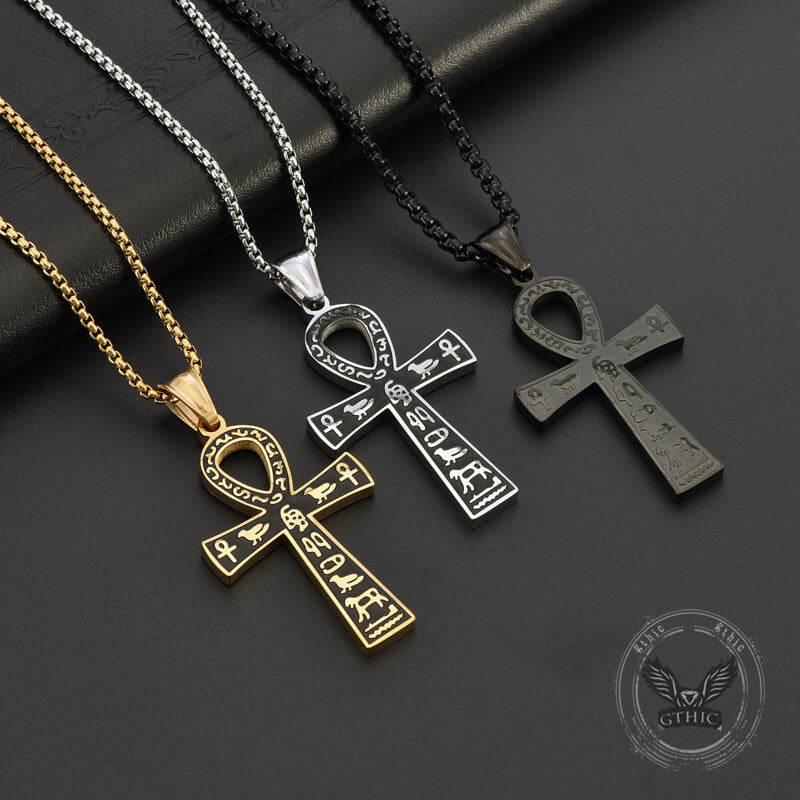 Ankh Cross Ancient Egyptian Symbol Stainless Steel Pendant | Gthic.com