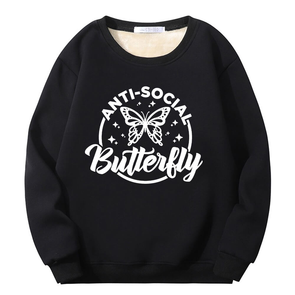 Anti-Social Butterfly Crew Collar Sweatshirt 01 | Gthic.com