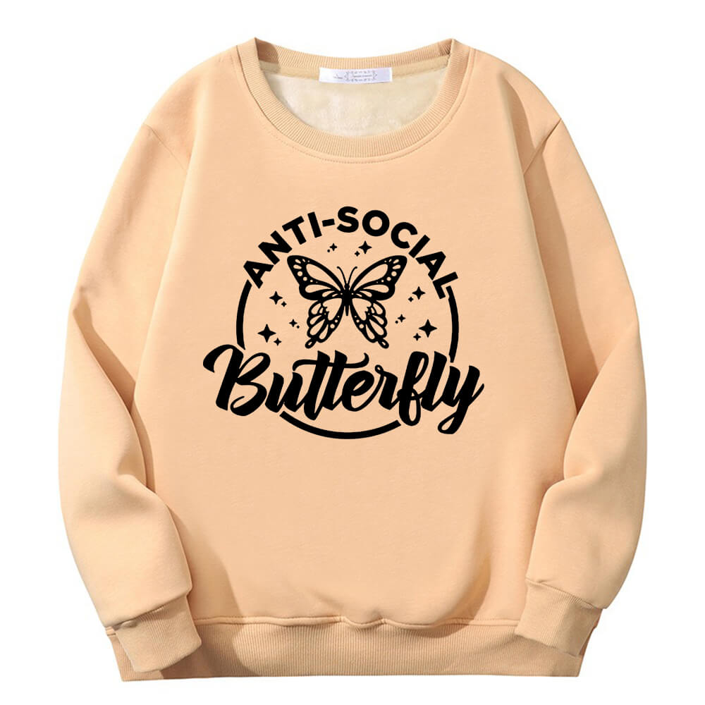 Anti-Social Butterfly Crew Collar Sweatshirt 02 | Gthic.com