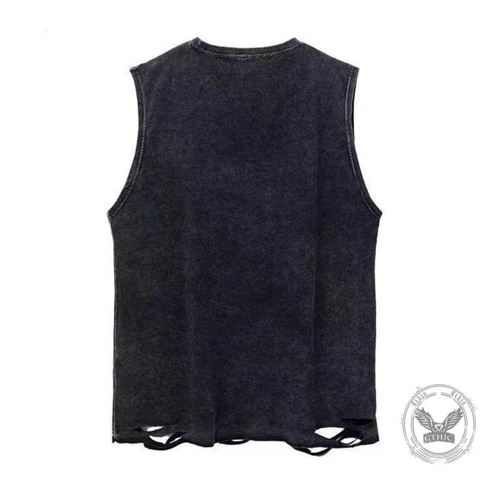 Antisocial Witches Club Vintage Washed T-shirt Vest Top 04 | Gthic.com