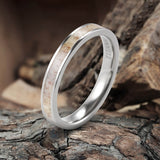 Antler Inlaid Titanium Band Ring | Gthic.com