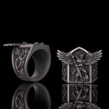 Archangel Michael Demon Slayer Sterling Silver Knight Ring