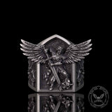 Archangel Michael Demon Slayer Sterling Silver Knight Ring